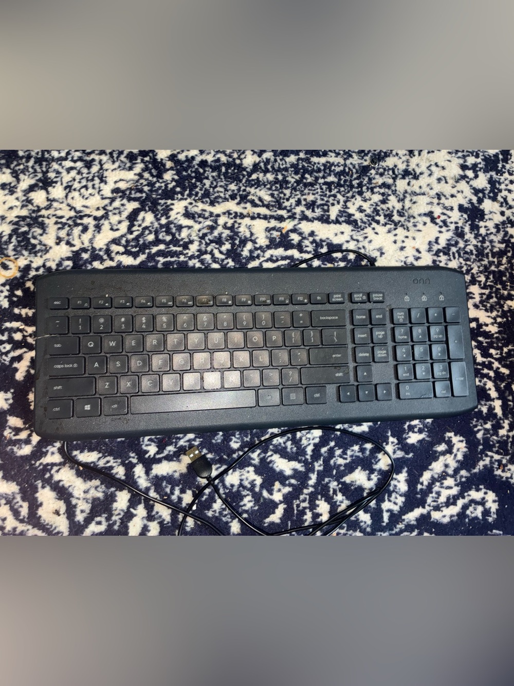 Black Wired USB Keyboard - Reliable PC Typing Accessory